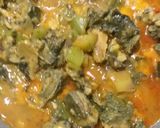 A picture of step 9 of Visrati VangiTuria Pana Sabji with paratha.