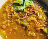 A picture of step 5 of Red lentil soup - vegan.