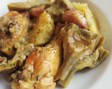 Foto del paso 7 de la receta: Pollo rustido con alcachofas y patatas
