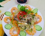 Hình bước làm 6 của món Mì xào tôm rau củ và nấm đùi gà