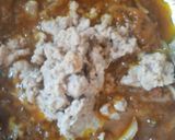 A picture of step 2 of Shredded meat souce with rice/beans.