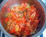 A picture of step 4 of Lamb Keftas in Tomato and Shawarma Sauce.