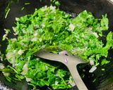 A picture of step 3 of Methi Rice (Fenugreek leaves).