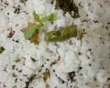 A picture of step 3 of Tawa Mustard mint rice.