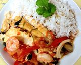 A picture of step 5 of Moqueca de peixe paulistana. (Sao Paulo Fish stew).