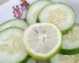 A picture of step 1 of Cucumber 🥒 lemon 🍋infused water.