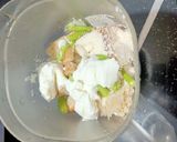 A picture of step 1 of Bread Uttapam.
