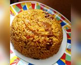 A picture of step 3 of Dafaduka(Party jallof rice).