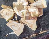 A picture of step 1 of Kathal (jackfruit).