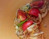 A picture of step 4 of Katla fish with baby pumpkin/ kochi kumdo diye katla machher jhol.