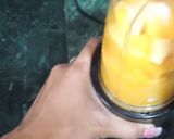 A picture of step 1 of Mango and coconut ice-cream.