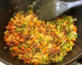 A picture of step 3 of Pearl Barley Minestrone with Italian Sausage.
