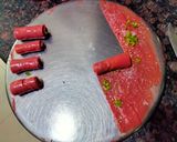 A picture of step 8 of Beetroot khandvi.