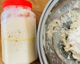 Hình bước làm 6 của món Bánh mì chua (sourdough) không cần định lượng chính xác, không bỏ đi bột cái, và không cần nhào bột