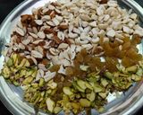 A picture of step 1 of Coconut mawa fudge - Coconut mawa cake.