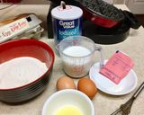 Hình bước làm 1 của món Bánh trứng sữa nướng, món ăn vặt (waffle)