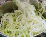 A picture of step 1 of Bottleguard/ Zucchini noodles in white sauce.