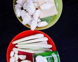 Hình bước làm 1 của món Cá viên phô mai cà ri đậu hủ