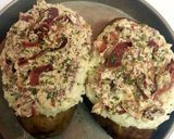A picture of step 8 of Twice Baked Potatoes with Goat Cheese, Carmalized Onions and Bacon.