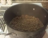 A picture of step 1 of Cheeseburger Chowder.