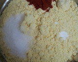 A picture of step 1 of Kanda Bhaji.