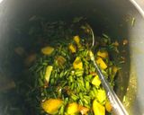 A picture of step 2 of Aloo mungra.
