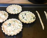A picture of step 5 of Low calorie courgette mini quiche with cheese straws.