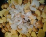 A picture of step 2 of Sausage and taters.