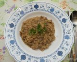 A picture of step 8 of Northern Italy Risotto with Porcini Mushrooms.