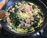 Une image de l'étape 11 de Omelette au épinards frais, jambon et feta.