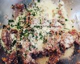 A picture of step 2 of Light Stuffed Eggplant and Bell Peppers - Ground Meat, Provolone, and Parmesan.