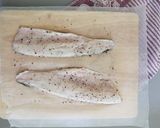 A picture of step 4 of Sautéed Trout Filet Topped with Apple Mostardo and Garlicky Collard Greens.