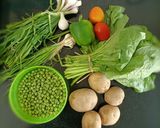A picture of step 1 of Green pav bhaji recipe.