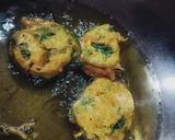 A picture of step 6 of Arbi leaves Paneer pocket fritters.