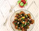 A picture of step 8 of Mushroom Manchurian.