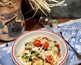 A picture of step 6 of Orecchiette with Broccoli Rabe and Cherry Tomatoes.