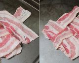 A picture of step 2 of Bacon Weave.