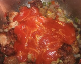 Foto del paso 3 de la receta: Albóndigas de carne picada con patata y pimientos fritos