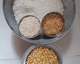 A picture of step 1 of Chakali bhajani.