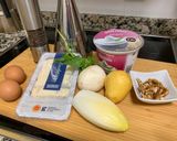Foto del paso 1 de la receta Tortilla de crema de gorgonzola, pera y nueces