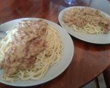 A picture of step 6 of Heavy Carbonara.
