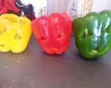 A picture of step 4 of Weezy's stuffed halloween peppers!.