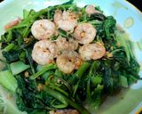 Hình bước làm 3 của món Rau xào tôm nõn