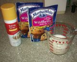 A picture of step 2 of Rick's Red White and Blue Cheese-Berry Muffincake for Two.