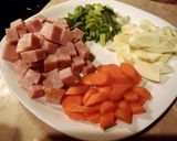 A picture of step 1 of Easy Ham and White Bean Soup.