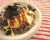 A picture of step 1 of Soba Noodles Topped with Kimchi, Mayonnaise, & Tofu!.