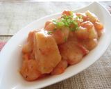 A picture of step 7 of Japanese-Style Simmered Shrimp and Nagaimo Yam with Tomatoes.