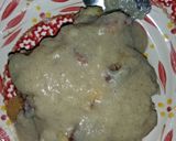 A picture of step 10 of Bread pudding/w vanilla sauce.