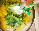Foto langkah ke 5 dari resep Labu kuning & daun pepaya jepang kuah santan.