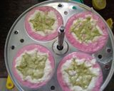 A picture of step 3 of Beetroot mint tricolour Idli.